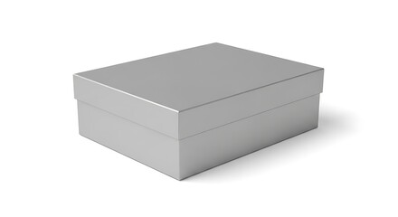 Naklejka premium Silver gift box isolated on white background