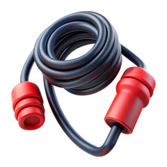 3d rendering of a plasticstyle jump rope icon in blue and red isolated on white background