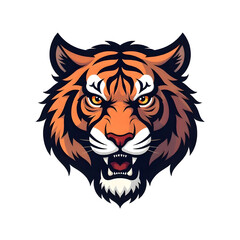 Obraz premium simple vector tiger head mascot logo