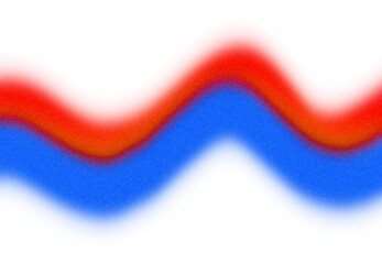 Blue red color gradient shape cutout on transparent background, Abstract grainy multicolored vibrant wave shaped gradient backdrop design, grunge rough texture.