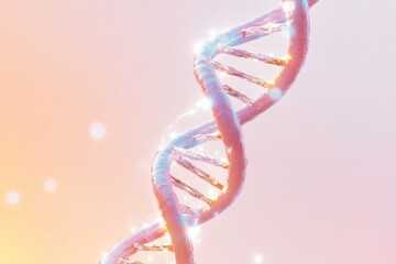 Glowing dna strand for healthcare and medical innovation design