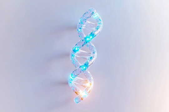 Glowing dna helix representing advanced healthcare and medical science