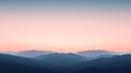 Fototapeta premium Moody gradient over mountain silhouettes at sunset - textured landscape