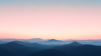 Fototapeta premium Tranquil sunrise over misty mountain range with subtle color gradients