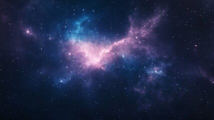 Moody celestial gradient with starry sky and abstract galaxy design