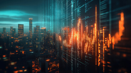Financial graph report guides business strategy planning investment and risk management decisions