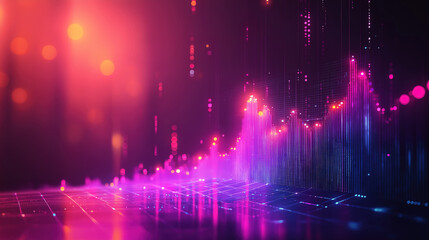 Upward digital currency chart illustrates increasing value of crypto assets and market trends