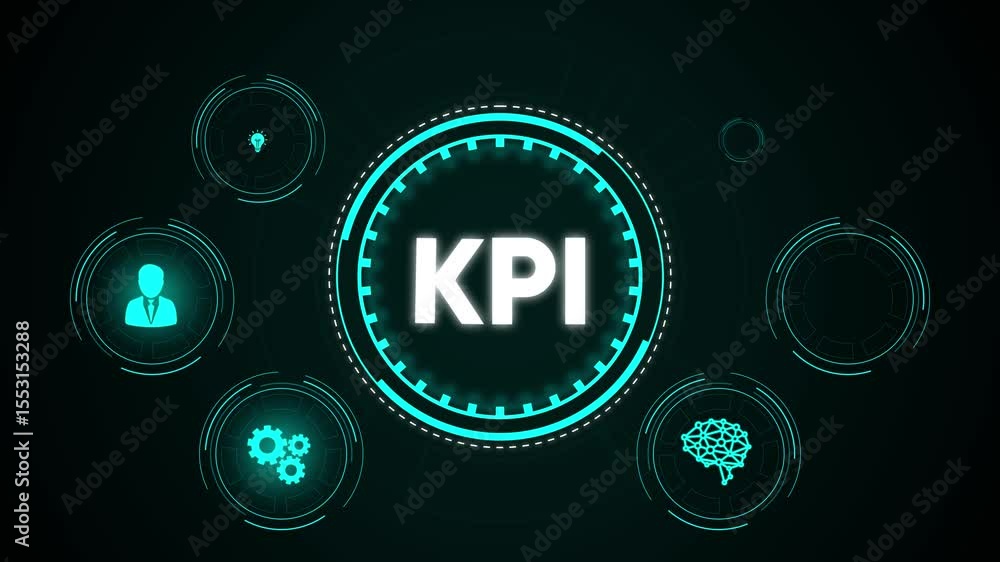 Poster futuristic technology interface circular hud element neon glow in dark environment