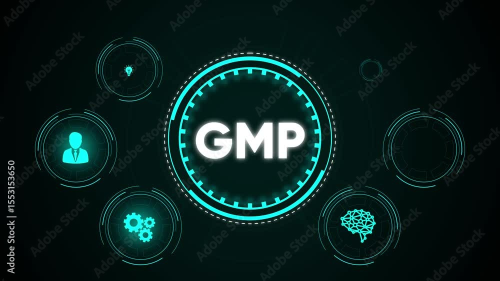 Poster abstract futuristic neon circle animation with glow and digital technology design