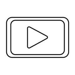 vector iluatration of opay video button line icon isolated on white background