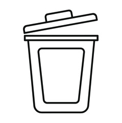 vector ilustration of Trash can delete icon outline isolated on white background. 