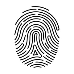 vector illustration of fingerprint biometric icon outline isolated on white background