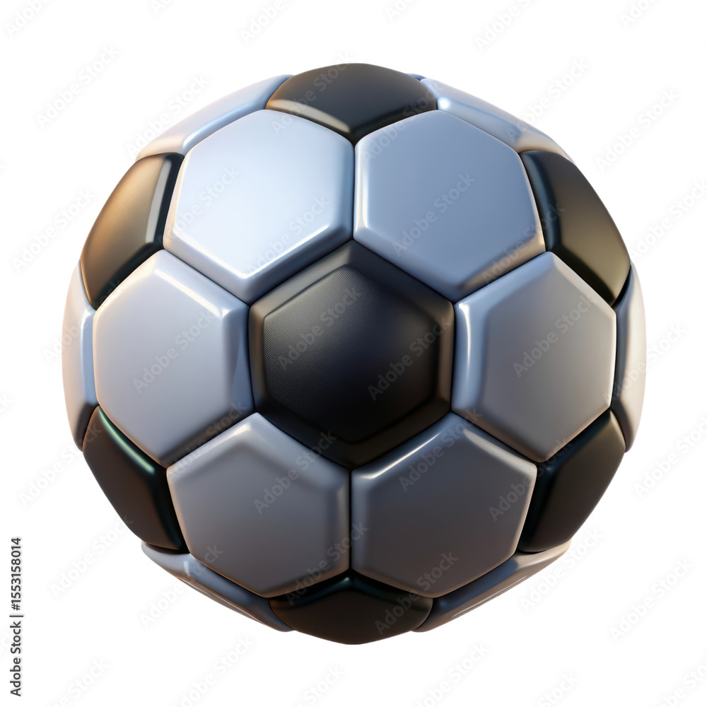 Aufkleber realistic soccer ball 3d rendering plastic style icon isolated on background for sporting concepts a