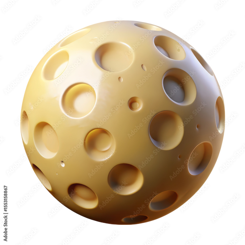 Aufkleber sphere with holes 3d rendering plastic style icon isolated on background texture