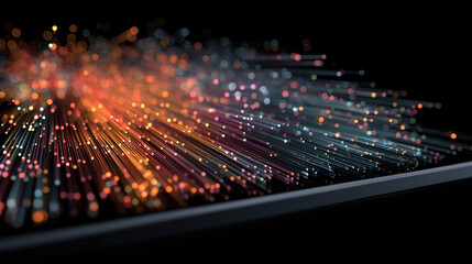 Data flows outward from tablet device illustrating advanced business intelligence visualization