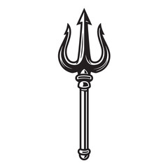 Elegant vintage art silhouette depiction of a trident symbolizing power strength authority and divinity