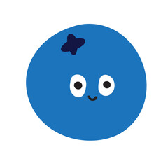Cute little blueberry. Funny character. Graphic design. Berry. Vector illustration on white background.