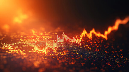 Digital currency chart shows upward trend highlighting crypto asset value and financial growth