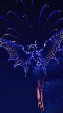 4K UHD Video of Dragon Fireworks Display July 4th Celebration