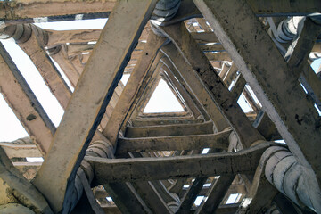 Beautiful architectural structure. Unique flood protection structure. Concrete unique architecture