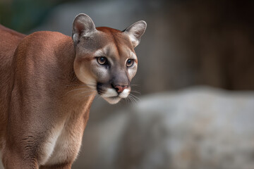 minimalistic portrait of wild animal highlighting its unique characteristics against clean neutral background