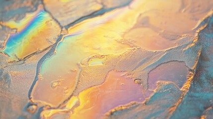 Iridescent Oil Slick on Asphalt.