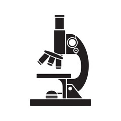 Microscope Silhouette Icon for Scientific Research and Laboratory Tools