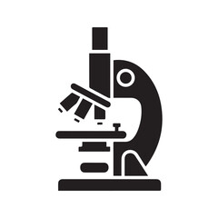 Microscope Silhouette Icon for Scientific Research and Laboratory Tools