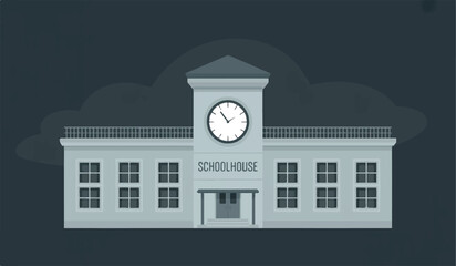 Classic public building with clock tower: ideal for government, education, law, or institutional concepts.

