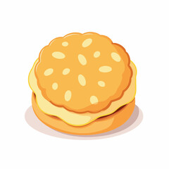 Classic sandwich with sesame seeds and cream filling  