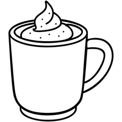 Minimal Hot Cocoa Mug Line Art