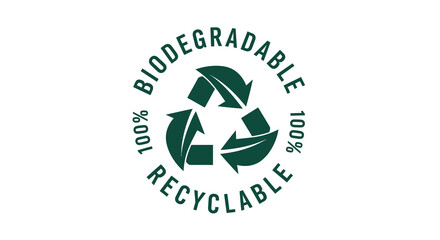 100% Biodegradable and Recyclable Symbol Design
