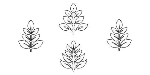 Flat Green Leaf Icon Set – Eco, Bio, Vegan Symbols for Nature and Organic Design