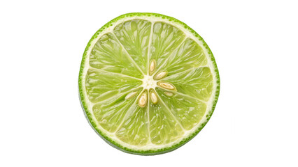 citrus fruit wheel slice of lime isolated on transparent background