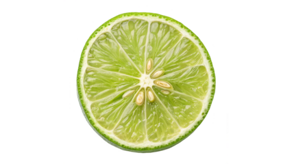 citrus fruit wheel slice of lime isolated on transparent background