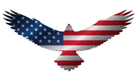 American Flag Eagle Silhouette with Patriotic Colors and Texture