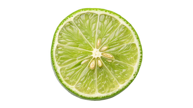citrus fruit wheel slice of lime isolated on transparent background