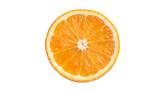 citrus fruit wheel slice of orange isolated on transparent background
