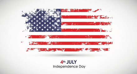Distressed American Flag Illustration for Independence Day Celebration
