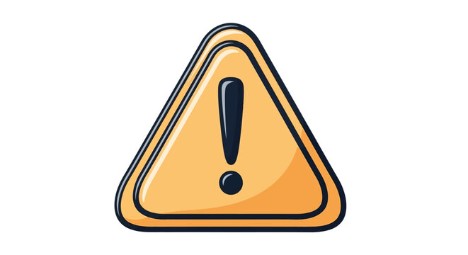 Cartoon Warning Sign: Yellow Triangle with Black Exclamation Point