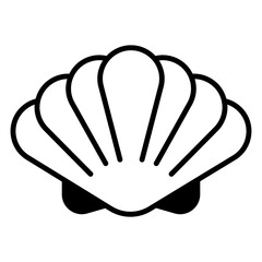 Simple Clam Shell Icon for Seafood and Beach Themes