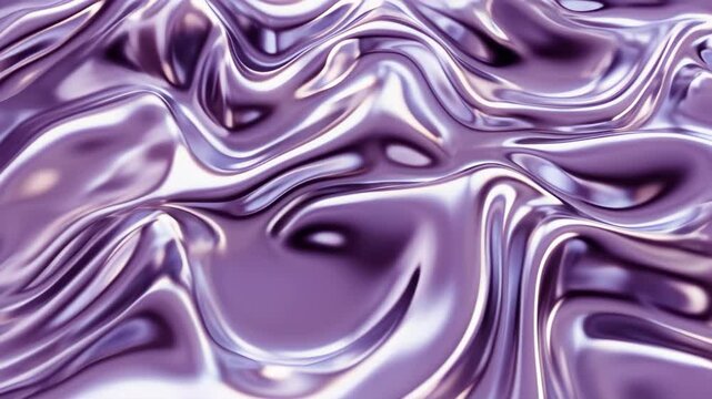 Abstract flowing metal background with shiny purple and silver gradient textures. The surface appears smooth and reflective, creating a sense of motion.