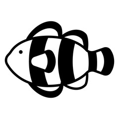 Clown Fish Outline Icon