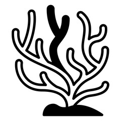 Black and White Coral Vector Illustration