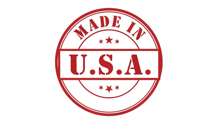 Red Oval Made in USA Stamp with Vintage Design