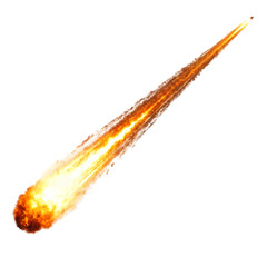 Fiery Meteoroid Trail: Space Rock Blazing Across Night Sky