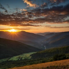 Obraz premium sunset in the mountains