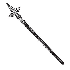 Naklejka premium Detailed vintage art silhouette of a spear weapon perfect for medieval illustration and historical design
