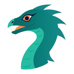 Sea serpent head mythical mascot graphic Vector illustration