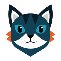 Smart cat head clever mascot drawing Vector illustration